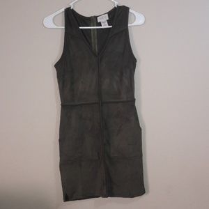 Sienna Sky Nordstrom Olive Green Microsuede Dress